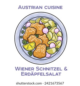 Wiener schnitzel is a veal cutlet that is pounded thin, breaded, and pan-fried. It is a traditional dish in Austria and Germany