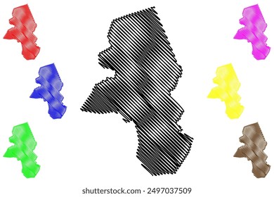 Wierden municipality (Kingdom of the Netherlands, Holland, Overijssel or Oaverysel province) map vector illustration, scribble sketch Wierdn map