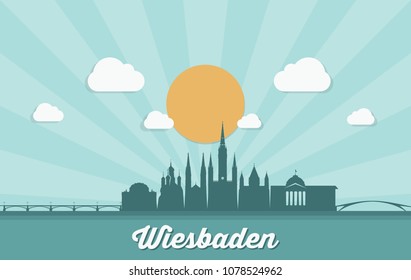 Wiesbaden skyline - Germany - vector illustration