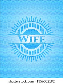 Wife water representation badge background.