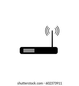 Wife wi fi router - black vector icon