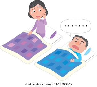 Wife worried about her husband's breathing during sleep