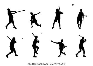 Wiffle ball player vector on white background