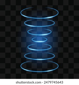 Wifi 3d neon ellipse lines up and down direction range indication