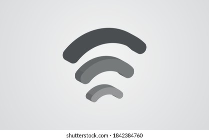 Icono vectorial Wifi 3d minimalismo de color verde isométrico