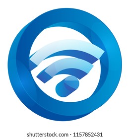 WiFi 3D Wireless Network Icon Isolated