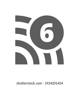 Ilustración del signo del botón de generación Wi-Fi 6