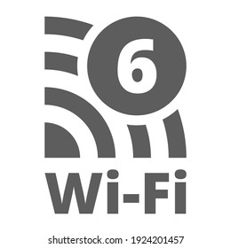 Wi-Fi 6 Generation button sign illustration