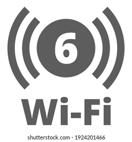 Wi-Fi 6 Generation button sign illustration