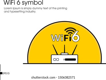 Wi-Fi 6 Generation Logo/symbol  Design. Telecommunications New Generation Network Connectivity. Wifi 6 Certified