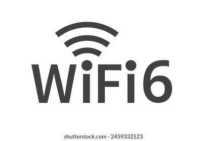 WiFi 6-Symbol. WiFi6-Technologie neue Generation von Telekommunikationsnetzen. Symbol für Wi-Fi Wireless-Netzwerk. Vektorillustration