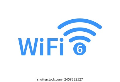 WiFi 6 icon. Wifi6 technology new generation telecommunications network. Wi-fi Wireless Network icon. Vector illustration