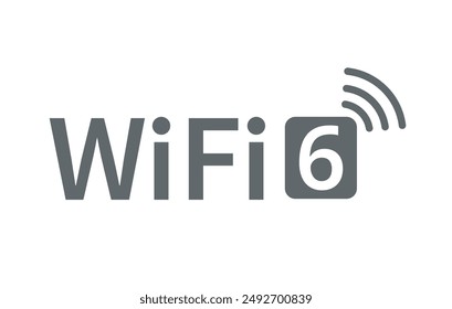 Icono de WiFi 6. Tecnología Wifi6 red de telecomunicaciones de nueva generación. Icono de Red inalámbrica Wi-fi. Ilustración vectorial