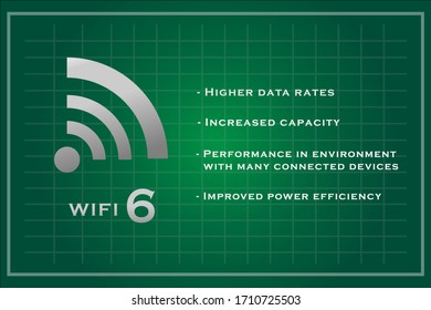 WIFI 6 vector. IT background concept