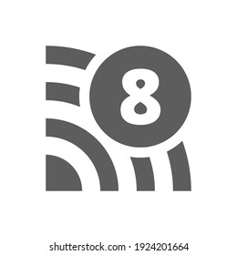 Wi-Fi 8 Generation button sign illustration