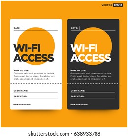 Wi-Fi Access Card Design With User Name Password and How To use Details