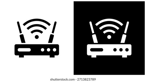 Wifi Access Icon Set In White And Black Background