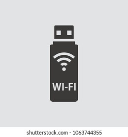wi-fi adapter icon isolated of flat style. Vector illustration.