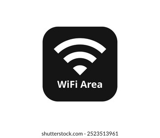 Wifi-Bereichssymbol. Kostenloses WiFi-Zeichen, isoliertes Symbol. Wi-Fi-Netzwerksymbol. Signalzeichen und Symbol. Öffentliches WiFi-Bereichsschild. Wifi-Symbol drahtloses Internet-Signal Element flaches Symbol