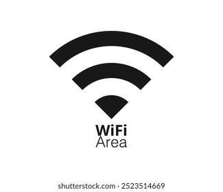 Ícone da área de WiFi. ícone isolado do sinal de wi-fi gratuito. ícone da rede wi-fi. sinal de sinal e símbolo. Símbolo público de área wifi. Ícone de Wi-Fi sem fio símbolo plano de elemento de sinal de internet