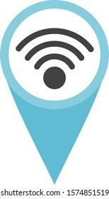 WiFi area sign Hotspot. Map element. Pinpoint special locations