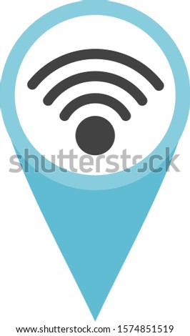 WiFi area sign Hotspot. Map element. Pinpoint special locations