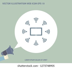 WiFi around the tablet icon