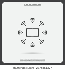 WiFi alrededor del icono del tablet