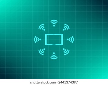 WiFi around the tablet icon