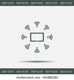 WiFi around the tablet icon