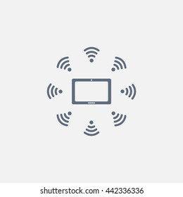 WiFi around the tablet icon