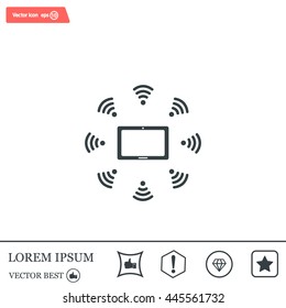 WiFi around the tablet icon