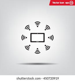 WiFi around the tablet icon