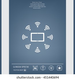 WiFi around the tablet icon