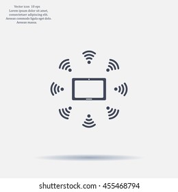 WiFi around the tablet icon