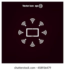 WiFi around the tablet icon