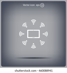 WiFi around the tablet icon
