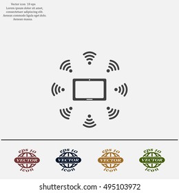 WiFi around the tablet icon