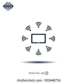 WiFi around the tablet icon
