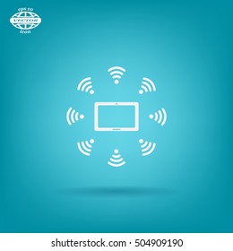 WiFi around the tablet icon