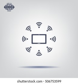 WiFi around the tablet icon