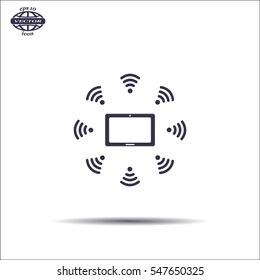 WiFi around the tablet icon