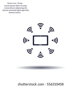 WiFi around the tablet icon