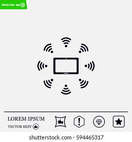 WiFi around the tablet icon
