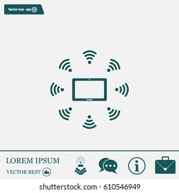 WiFi around the tablet icon