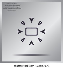 WiFi around the tablet icon