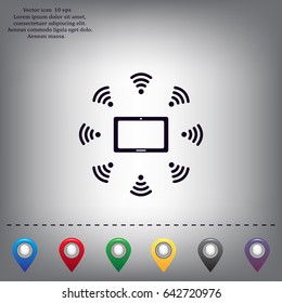 WiFi around the tablet icon