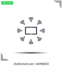 WiFi around the tablet icon