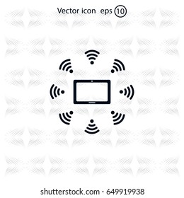 WiFi around the tablet icon