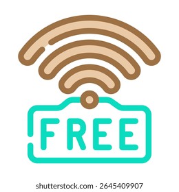 wifi available information color icon vector. wifi available information sign. isolated symbol illustration
